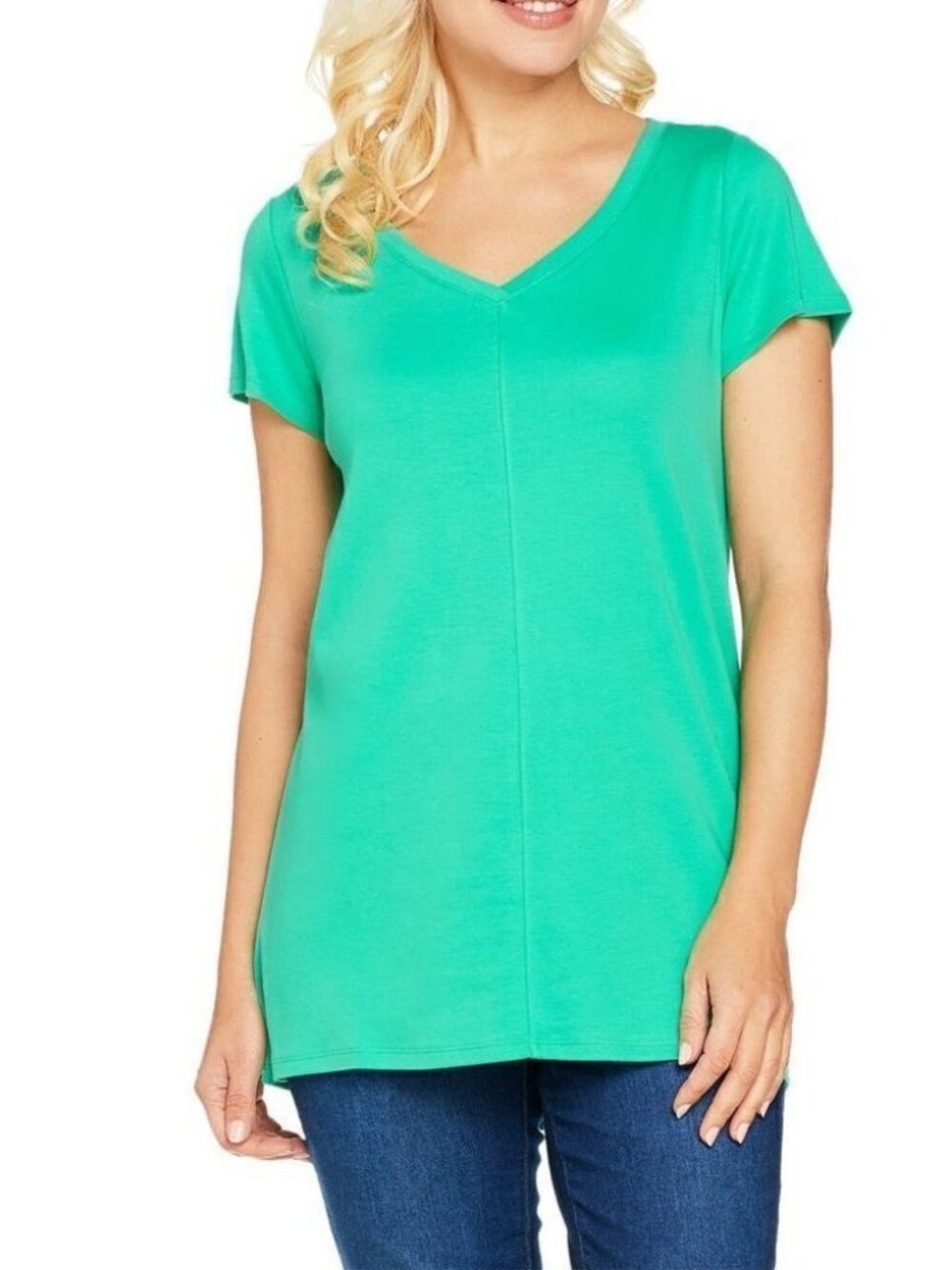 Isaac Mizrah Essentials Pima Cotton V-Neck Tunic
